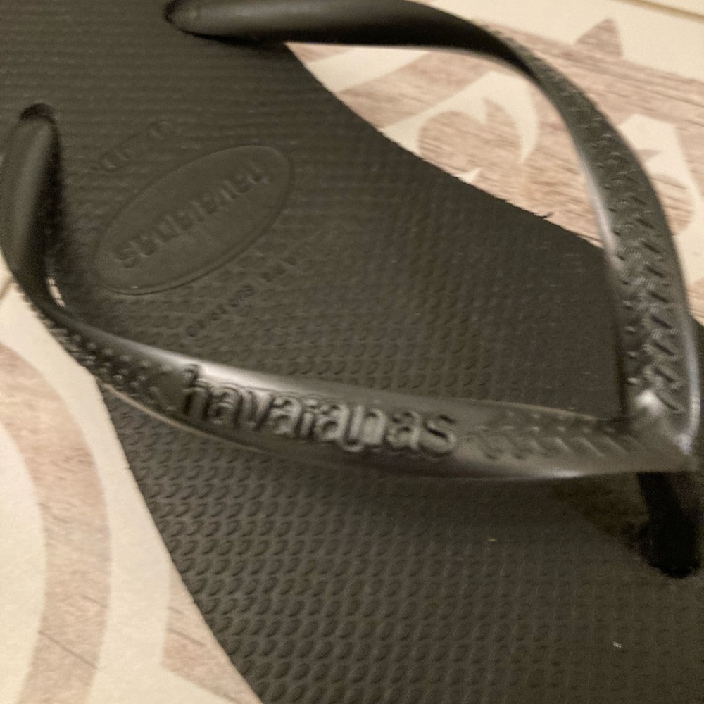 Black flip flops